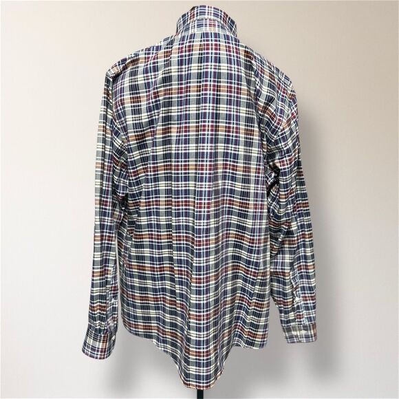 Brooks Brothers Regent Blue Cream Check Non Iron Supima Cotton Shirt Men's XL - Picture 4 of 8